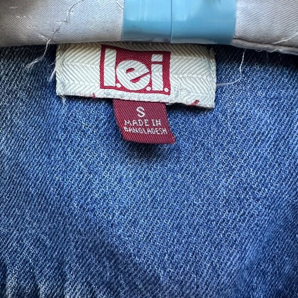 Lei Denim Hooded Light Blue Gray Acid Wash Jacket Size S - Picture 4 of 9